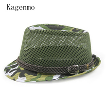 Kagenmo Camouflage jazz hat Hip-hop Street Dance Topper Cool summer mesh breathable mesh cap Unisex Fedoras 3color 1pcs 2024 - buy cheap