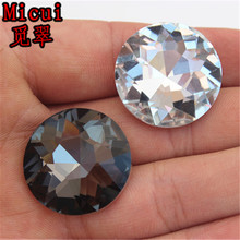 Micui-cristales de lujo para ropa, 5 uds., 25mm, punta de cristal redonda, cristal de diamantes de imitación, adornos para joyas, vestido, ZZ148 2024 - compra barato