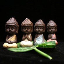 Pequena estátua de monge iogue tathagata da índia, ornamentos decorativos de artesanato de cerâmica roxo mandalatea, pet 2024 - compre barato