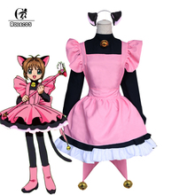 ROLECOS Anime Cardcaptor Sakura Cosplay Costume Kinomoto Sakura Cosplay Costume Cat Costume Full Set 2024 - buy cheap