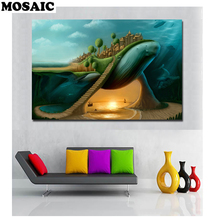 New 5d Diamond Painting"Surrealism Whale And Castle "Full Square Drill Diamond Embroidery Picture Of Rhinestone Mosaic Abstract 2024 - buy cheap