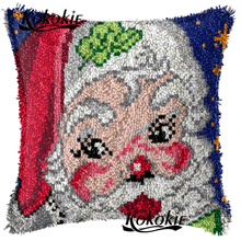 Handicraft needlework embroidery yarn pillowcase latch hook rug making kits cross stitch kits Christmas printed cushion mat 2024 - buy cheap