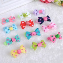 6Pcs/lot Small Mini Bow Hairgrips Sweet Girls Solid Dot/ Stripe Printing Whole Wrapped Safety Hair Clips Kids Hairpins 2024 - buy cheap