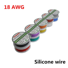 Cable de silicona Flexible RC OD, Cable eléctrico de cobre estañado, 5m, 18 AWG, 2,3mm, 10 colores a elegir 2024 - compra barato