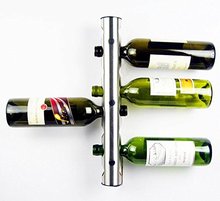Stainless Steel Wall-Mounted Wine Rack Bar Wine Bottle Holder(8 Bottles)  42cm 2024 - buy cheap