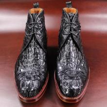Sipriks-botas de vaquero para hombres de lujo, botines de piel de cocodrilo importada, Boss Goodyear, zapatos de vestir con cordones, traje de caballeros Formal negro, 45 2024 - compra barato