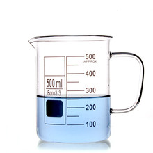 Стеклянный стакан, кружка для кофе, чашка с ручкой 3,3, боросиликатное стекло, лабораторное стекло, посуда, прозрачное стекло 2024 - купить недорого