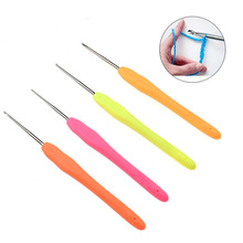 Mix1.0-1.75mm 4pcs Crochet Hooks Set TPR Soft Rubber Handle Knitting Needles Handle Weave Yarn Sewing Tools For Women 2024 - buy cheap