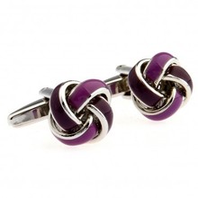 Purple Enamel Epoxy Metal Knot Cufflink Cuff Link 4 Pairs Wholesale Free Shipping 2024 - buy cheap