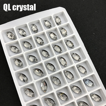 Glass Crystal Navette Sew on Rhinestones  Flatback Marquise Sew on stone for DIY clothing bags shose etc. 2024 - buy cheap