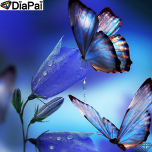 DiaPai 5D DIY diamante pintura 100% cuadrado completo/redondo taladro "Flor Mariposa" diamante bordado punto de cruz 3D decoración A22499 2024 - compra barato