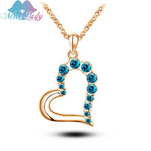 Miss Lady  Rose Gold color ethnic jewelry Austrian Cute Crystal Heart love gifts Pendant Necklaces Fashion for women MLY5147 2024 - buy cheap
