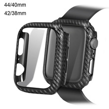 Fibra de carbono ultra fina para apple watch, capa protetora de fibra de carbono para apple watch 44mm 40mm, estrutura de proteção para iwatch series 5 4 3 2 1 42mm 38mm 2024 - compre barato