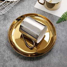 Gild Ceramic Dinnerware Nordic Golden Breakfast Plate Coffee Mug Pastry Dish Dessert Food Tray Luxury Water Mug Christmas Gifts 2024 - buy cheap