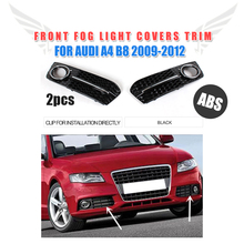 Cubiertas de luz antiniebla delantera ABS para Audi, mascarillas de rejilla de ajuste de lámpara, parachoques sin línea, para A4, B8, 2009-2012, 2 unids/set por juego 2024 - compra barato