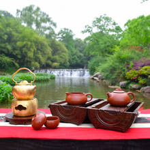 Seven-piece Travel Tea Set Chinese Teacup Purple Clay Tea pot Ceremony dining Teapot Teasea Tea Tray Tea Cup Kettle 2024 - buy cheap
