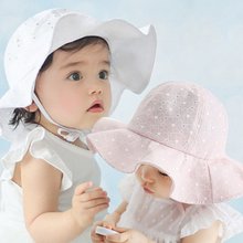 Boné infantil de algodão, chapéu de sol para meninas, com estampa floral, rosa e branco, para o verão e áreas externas 2024 - compre barato