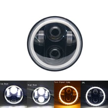 5.75 Inch LED Headlight Motorcycle Projector White DRL Amber Angel eye for motor 883 iron,  883 sportster,  touring road king 2024 - buy cheap