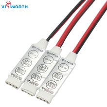 VisWorth (10pcs/lot) RGB Controller for LED Strip or Car AC 12V 3 Buttons High Quality 2024 - buy cheap