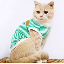 Colete de algodão listrado para pets, camiseta clássica para cães pequenos e médios chihuahua, filhotes e gatos, primavera/verão 2024 - compre barato