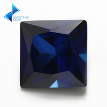 Заводская цена, размер 3x3 ~ 8x8 мм, квадратный вырез 34 #, камень принцессы, вырезанный синий цвет, искусственный камень для ювелирных изделий 2024 - купить недорого
