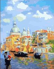 Sunny Venice landscape canvas painting by numbers painting diy hand painted picture oil painting on canvas for home decor 2024 - buy cheap