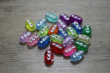 500pcs/lot 10mm Kawaii Mixed colour transparent Oval shape Foil Flower Charm Acrylic beads for diy jewelry 2024 - buy cheap