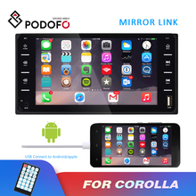Автомагнитола Podofo, 7 ''сенсорный экран, мультимедийный плеер, 2 Din, автомобильное радио, MP5 плеер для Toyota Corolla, Bluetooth, Mirror Link, FM радио 2024 - купить недорого