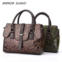 New Arrival Original Casual Women Handbags Vintage Embossed Female Single Shoulder Bag Cowhide Crossbody Bags Messenger Pack 2024 - buy cheap