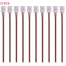 Conector de fita de led com rabo de porco 3528, 8mm, 2 pinos, conector flexível led, braçadeira no rabo de porco, adaptador, acessórios de tira de led
