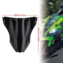 ZX-10R-Parabrisas de doble burbuja ZX 10R, Deflector de viento para Kawasaki ZX10R 2016 2017 2018, pantalla de viento transparente negra 2024 - compra barato