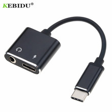 Kebidu Type C to 3.5mm Earphone Adapter Charger USB C Audio Cable Charger 2 in 1 Type C to 3.5mm Jack Headphone for Xiaomi Mi6 2024 - buy cheap