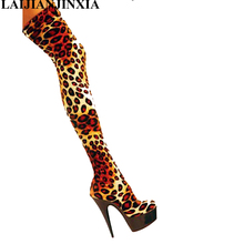 LAIJIANJINXIA-Botas por encima de la rodilla para mujer, zapatos de tacón alto de 15cm de altura, Botas Largas, A-021 2024 - compra barato
