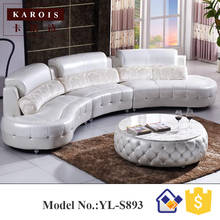 Black Diamond-Inlaid Europe Big Lots Half Moon Leather Sectional Sofa,classic furniture 3s+2s+3s section 2024 - buy cheap