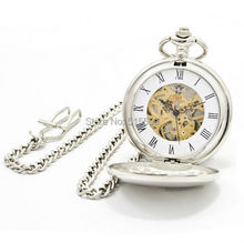 10pcs/lot Polished Silver  Roman Dial Pocket Watch Vinatge Men's Mechanical Pocket Watch Gift  Watch Wholesale 2024 - buy cheap