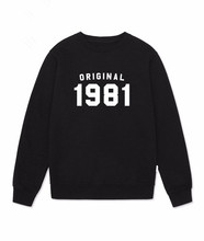 Sugarbaby original 1981 moletom 37th presente de aniversário do vintage jumper presente para sua camisola clássica 1981 tumblr topos navio da gota 2024 - compre barato