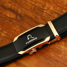 Cinturones con hebilla automática para hombre, diseño Original de cuero de vaca auténtico, cinturones negros de lujo, de negocios 2024 - compra barato