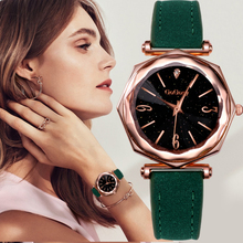 Роскошные часы Звездное небо модные женские платья модные женские часы Gogoey кожаный ремешок кварцевые наручные часы женские часы 2024 - купить недорого