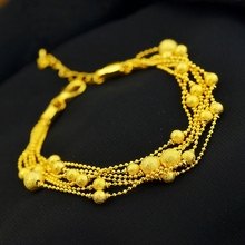 Bridal Bracelet  Yellow Gold Filled Womens Bracelet Beads Chain 2024 - buy cheap