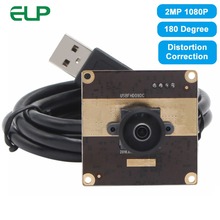 ELP-lente de corrección de distorsión de 1080 grados, cámara web de gran angular, 180 P, 2 megapíxeles, UVC, AR0330, CMOS, USB 2024 - compra barato