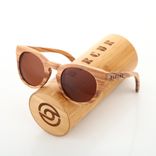 BARCUR-gafas de sol de cebra, lentes de sol de madera con montura redonda, de diseñador de marca, polarizadas de madera originales 2024 - compra barato