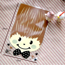 Free shipping bakery package fashion boy decoration plastic self adhesive bag cookie dessert candy packing bags 2024 - buy cheap