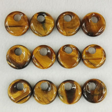 Wholesale good quality natural tiger eye stone beads gogo donut charms pendants beads for jewelry necklace making 24pcs free 2024 - buy cheap