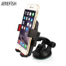 JEREFISH Dashboard Sucker One Touch Car Phone Holder with Fixed Base Windshield Suction Cup Mount for iPhone X 8 6s Samsung S7 2024 - buy cheap