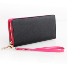 Genuine leather women wallet female mobile phone bag card holder wallet fashion hit color woman clutches bag wallet wristlet 2024 - buy cheap