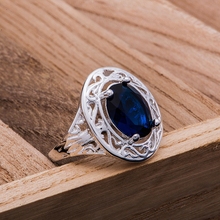 Оптовое серебряное кольцо, посеребренное 2016 модное ювелирное изделие, синий камень, округлый/cgvakyca dydampka LQ-R530 2024 - купить недорого