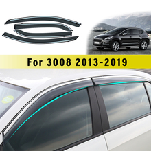 Car Window Sun Rain Visor Deflectors Guard For Peugeot 3008 2013 2014 2015 2016 2017 2018 Accessories ABS 4pcs  Auto Styling 2024 - buy cheap