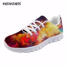 INSTANTARTS Fashion Women Flats Shoes Galaxy/Nebula Vortex Print Teen Girl Lace-up Mesh Flats Shoes Spring/Autumn Casual Sneaker 2024 - buy cheap