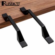 Runbaef-puxadores de armário e gaveta, modernos, pretos, em liga de alumínio, para cozinha, maçaneta, móveis 2024 - compre barato