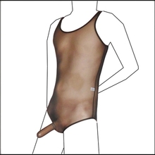 2017 Men's Sexy Mesh Transparent Cock/Dick Penis Sleeve Bodysuit Leotard Unitards Fishnet teddy lingerie Underwear Size M/L/XL 2024 - buy cheap